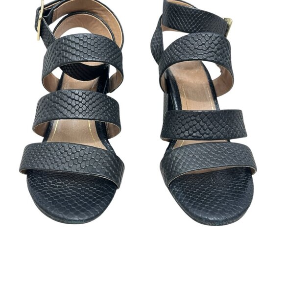Vionic Perk Blaire snake embossed Leather Heeled Strappy Sandals women's sz 9 - Picture 6 of 10
